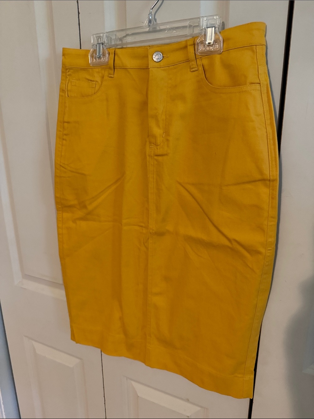 Jade Mackenzie yellow denim pencil skirt size small